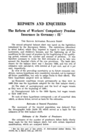 The reform of workers' compulsory pension insurance in Germany: II