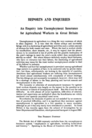 An enquiry into unemployment insurance for agricultural workers in Great Britain