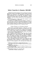 Labour inspection in Rumania: 1928-1931