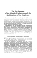 The development of the chemical industries and the qualifications of the employees