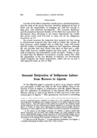 Seasonal emigration of indigenous labour from Morocco to Algeria