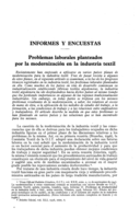 Problemas laborales planteados por la modernización en la industria textil