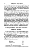 Working conditions of women commercial employees in Japan
