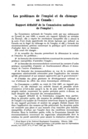Les problèmes de l'emploi et du chômage au Canada: rapport définitif de la Commission nationale de l'emploi