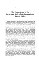 The composition of the Governing Body of the International Labour Office