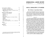 The problem of agricultural labour
