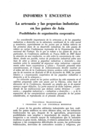 La artesanía y las pequeñas industrias en los países de Asia: posibilidades de organización cooperativa