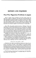Post-war migration problems in Japan