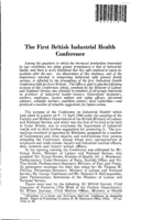 The first British industrial health conference