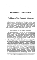 Problems of the chemical industries