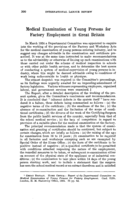 Medical examination of young persons for factory employment in Great Britain