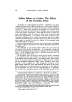 Indian labour in Ceylon: the effects of the economic crisis