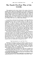 The fourth five-year plan of the U.S.S.R.