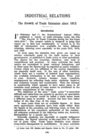 The growth of trade unionism since 1913