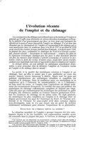 L'évolution récente de l'emploi et du chômage