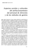 Aspectos sociales y culturales del perfeccionamiento del personal de dirección y de los métodos de gestión