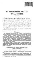 L'indemnisation des victimes de la guerre: Allemagne