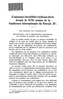 L'assurance-invalidité-vieillesse-décès devant la XVIIe session de la Conférence internationale du Travail: II
