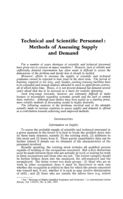 Technical and scientific personnel: methods of assessing supply and demand