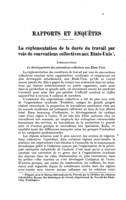 La réglementation de la durée du travail par voie de conventions collectives aux Etats Unis
