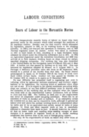 Hours of labour in the mercantile marine