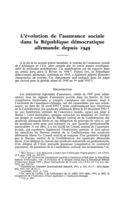 L'évolution de l'assurance sociale dans la République démocratique allemande depuis 1949