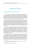 Le suivi social de la crise en Asie