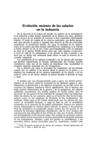 Evolución reciente de los salarios en la industria