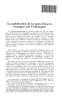 La mobilisation de la main d'oeuvre étrangère par l'Allemagne