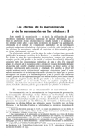 Los efectos de la mecanización y de la automación en las oficinas: I