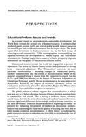 Educational reform: issues and trends