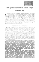 New agrarian legislation in Central Europe: a comparative study