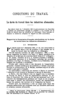 La durée du travail dans les industries allemandes