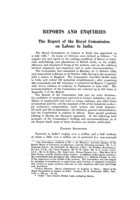 The report of the Royal Commission on labour in India