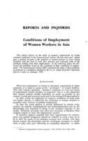 Conditions of employment of women workers in Asia