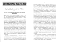 La legislación social Méjico
