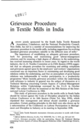 Grievance procedure in textile mills in India