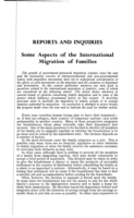 Some aspects of the international migration of families