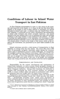 Conditions of labour in inland water transport in East Pakistan