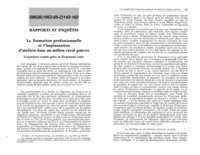 La formation professionnelle et l'implantation d'ateliers dans un milieu rural pauvre: l'expérience acquise grace au programme andin