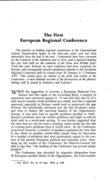 The first European regional conference