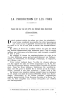 Coût de la vie et prix de détail des denrées alimentaires