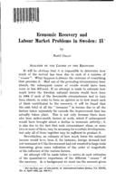 Economic recovery and labour market problems in Sweden: II