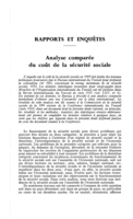 Analyse comparée du coût de la sécurité sociale