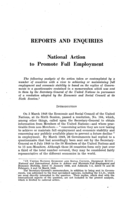 National action to promote full employment