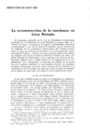 La reconstrucción de la enseñanza en Gran Bretaña