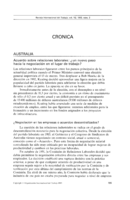 Australia: acuerdo sobre relaciones laborales; un nuevo paso hacia la negociación en el lugar de trabajo?