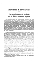 Las condiciones de trabajo en el África oriental inglesa