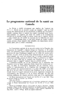 Le programme national de la santé au Canada