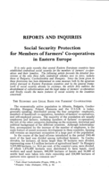 Social security protection for members of farmers' co-operatives in Eastern Europe